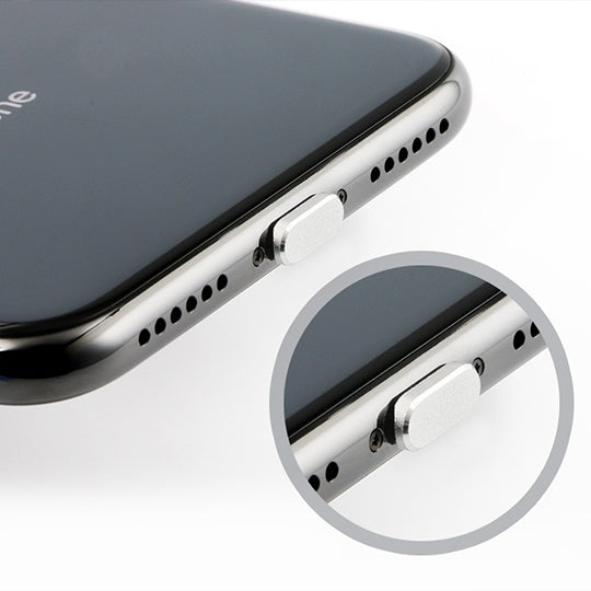 ปลั๊กกันฝุ่นโลหะสำหรับพอร์ตชาร์จ 8 พินแบบสากล 2 ชิ้น สำหรับ iPhone