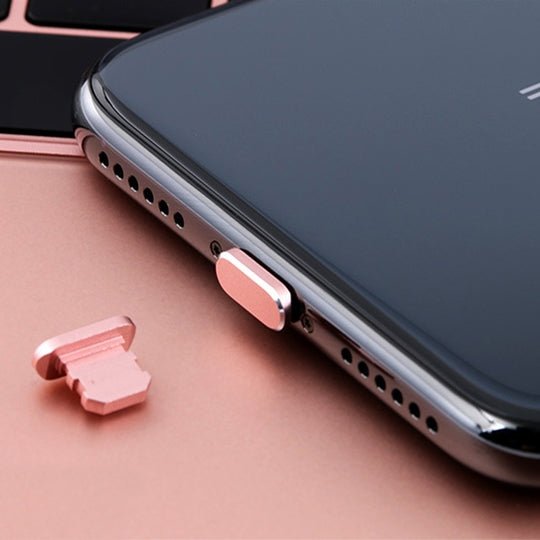 ปลั๊กกันฝุ่นโลหะสำหรับพอร์ตชาร์จ 8 พินแบบสากล 2 ชิ้น สำหรับ iPhone