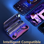 A9 TWS CVC8.0 and DSP Dual Noise Cancelling Bluetooth Earphone with Magnetic Charging Box & LED Digital Display, Support Touch & HD Call & Siri & Power Bank, A9