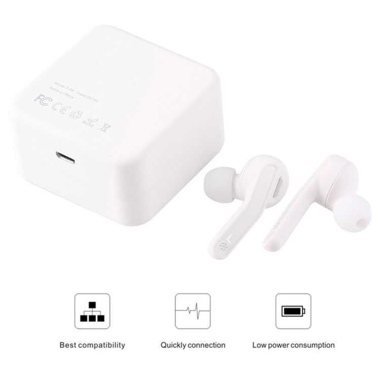 หูฟังสเตอริโอบลูทูธ T-88 TWS V5.0 พร้อมกล่องชาร์จแม่เหล็ก