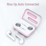 หูฟังไร้สาย X26 TWS Bluetooth 5.0 แบบสัมผัส พร้อมกล่องชาร์จแม่เหล็ก, รองรับผู้ช่วยเสียงและการโทร, สีชมพู, น้ำเงิน, ขาว