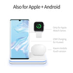 Z5 ชาร์จไร้สายแม่เหล็กตั้งตรง Qi สำหรับโทรศัพท์มือถือ, Apple Watch และ AirPods / Xiaomi Redmi AirDots พร้อมไฟวงแหวนสัมผัส, Z5