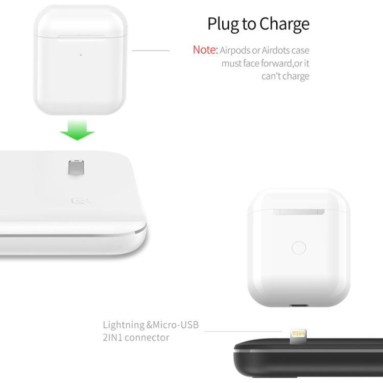 Z5 ชาร์จไร้สายแม่เหล็กตั้งตรง Qi สำหรับโทรศัพท์มือถือ, Apple Watch และ AirPods / Xiaomi Redmi AirDots พร้อมไฟวงแหวนสัมผัส, Z5