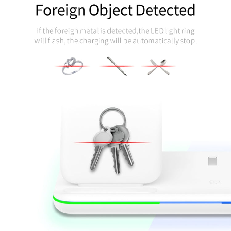 Z5 ชาร์จไร้สายแม่เหล็กตั้งตรง Qi สำหรับโทรศัพท์มือถือ, Apple Watch และ AirPods / Xiaomi Redmi AirDots พร้อมไฟวงแหวนสัมผัส, Z5