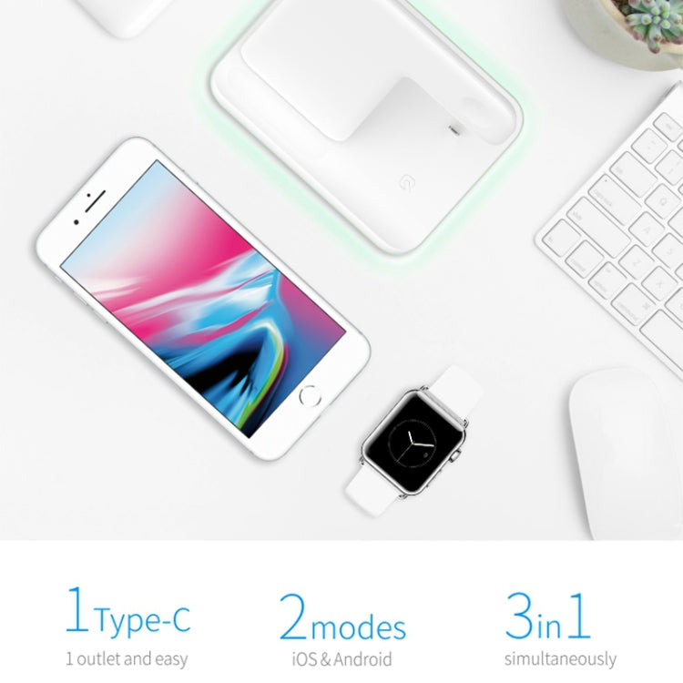 Z5 ชาร์จไร้สายแม่เหล็กตั้งตรง Qi สำหรับโทรศัพท์มือถือ, Apple Watch และ AirPods / Xiaomi Redmi AirDots พร้อมไฟวงแหวนสัมผัส, Z5
