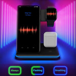 Z5 ชาร์จไร้สายแม่เหล็กตั้งตรง Qi สำหรับโทรศัพท์มือถือ, Apple Watch และ AirPods / Xiaomi Redmi AirDots พร้อมไฟวงแหวนสัมผัส, Z5