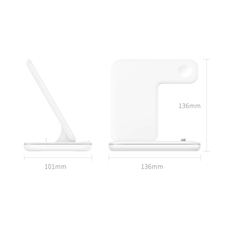 Z5 ชาร์จไร้สายแม่เหล็กตั้งตรง Qi สำหรับโทรศัพท์มือถือ, Apple Watch และ AirPods / Xiaomi Redmi AirDots พร้อมไฟวงแหวนสัมผัส, Z5