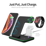 Z5 ชาร์จไร้สายแม่เหล็กตั้งตรง Qi สำหรับโทรศัพท์มือถือ, Apple Watch และ AirPods / Xiaomi Redmi AirDots พร้อมไฟวงแหวนสัมผัส, Z5