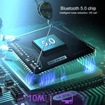 หูฟังบลูทูธสปอร์ตแบบคล้องคอสายกลม Bluetooth 5.1 พร้อมฟังก์ชันแม่เหล็ก, สีดำ, สีแดง, สีขาว