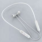 หูฟังบลูทูธสปอร์ตแบบคล้องคอสายกลม Bluetooth 5.1 พร้อมฟังก์ชันแม่เหล็ก, สีดำ, สีแดง, สีขาว