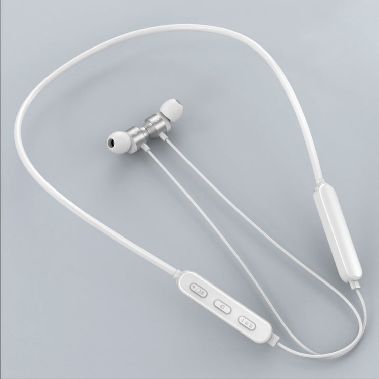 หูฟังบลูทูธสปอร์ตแบบคล้องคอสายกลม Bluetooth 5.1 พร้อมฟังก์ชันแม่เหล็ก, สีดำ, สีแดง, สีขาว