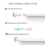 ปลอกป้องกันหัวปากกา Apple Pencil 1 / 2 แบบไม่ลื่น เงียบ และทนทาน 4 ชิ้น สีฟ้าเข้ม เขียวมิ้นท์ ใส ขาว