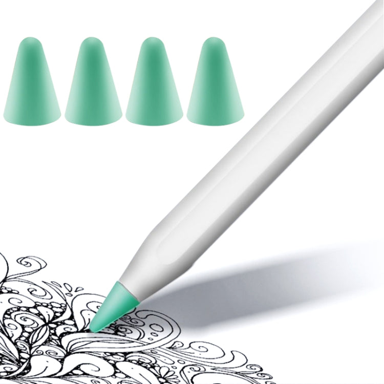 ปลอกป้องกันหัวปากกา Apple Pencil 1 / 2 แบบไม่ลื่น เงียบ และทนทาน 4 ชิ้น สีฟ้าเข้ม เขียวมิ้นท์ ใส ขาว