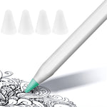 ปลอกป้องกันหัวปากกา Apple Pencil 1 / 2 แบบไม่ลื่น เงียบ และทนทาน 4 ชิ้น สีฟ้าเข้ม เขียวมิ้นท์ ใส ขาว