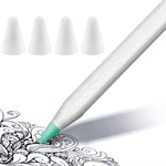 ปลอกป้องกันหัวปากกา Apple Pencil 1 / 2 แบบไม่ลื่น เงียบ และทนทาน 4 ชิ้น สีฟ้าเข้ม เขียวมิ้นท์ ใส ขาว