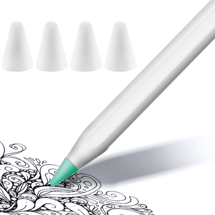 ปลอกป้องกันหัวปากกา Apple Pencil 1 / 2 แบบไม่ลื่น เงียบ และทนทาน 4 ชิ้น สีฟ้าเข้ม เขียวมิ้นท์ ใส ขาว