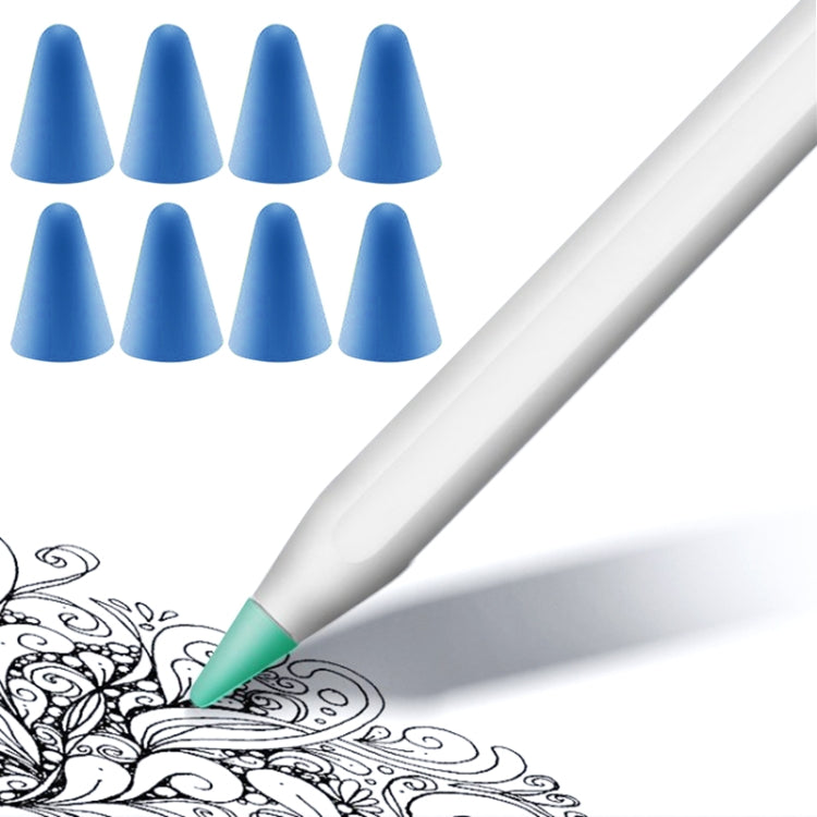ปลอกป้องกันหัวปากกา Apple Pencil 1 / 2 แบบไม่ลื่น เงียบ และทนทาน 8 ชิ้น สีฟ้าเข้ม เขียวมิ้นท์ ใส ขาว