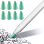 ปลอกป้องกันหัวปากกา Apple Pencil 1 / 2 แบบไม่ลื่น เงียบ และทนทาน 8 ชิ้น สีฟ้าเข้ม เขียวมิ้นท์ ใส ขาว