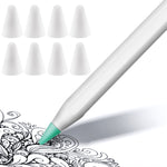 ปลอกป้องกันหัวปากกา Apple Pencil 1 / 2 แบบไม่ลื่น เงียบ และทนทาน 8 ชิ้น สีฟ้าเข้ม เขียวมิ้นท์ ใส ขาว