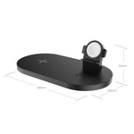 A04 ชาร์จไร้สายมัลติฟังก์ชัน 3 in 1 มาตรฐาน Qi สำหรับโทรศัพท์มือถือ, iWatch และ AirPods
