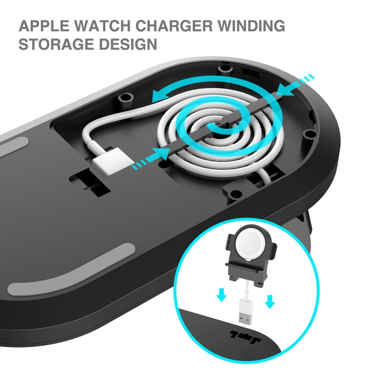 A04 ชาร์จไร้สายมัลติฟังก์ชัน 3 in 1 มาตรฐาน Qi สำหรับโทรศัพท์มือถือ, iWatch และ AirPods