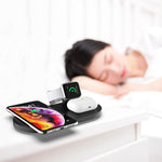 A04 ชาร์จไร้สายมัลติฟังก์ชัน 3 in 1 มาตรฐาน Qi สำหรับโทรศัพท์มือถือ, iWatch และ AirPods