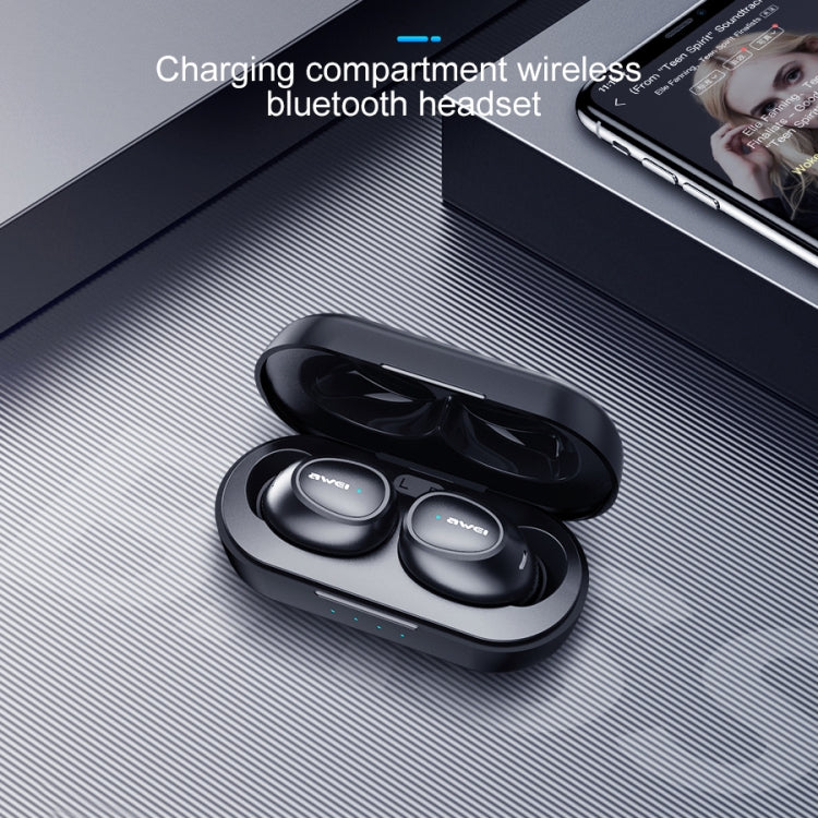 awei T6 TWS หูฟังสปอร์ตไร้สาย Bluetooth V5.0 พร้อมกล่องชาร์จ