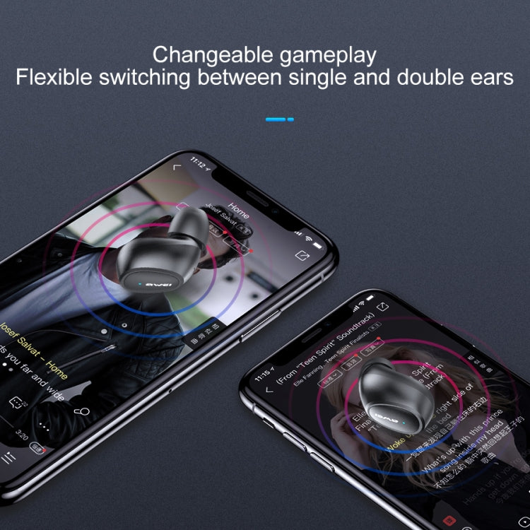 awei T6 TWS หูฟังสปอร์ตไร้สาย Bluetooth V5.0 พร้อมกล่องชาร์จ