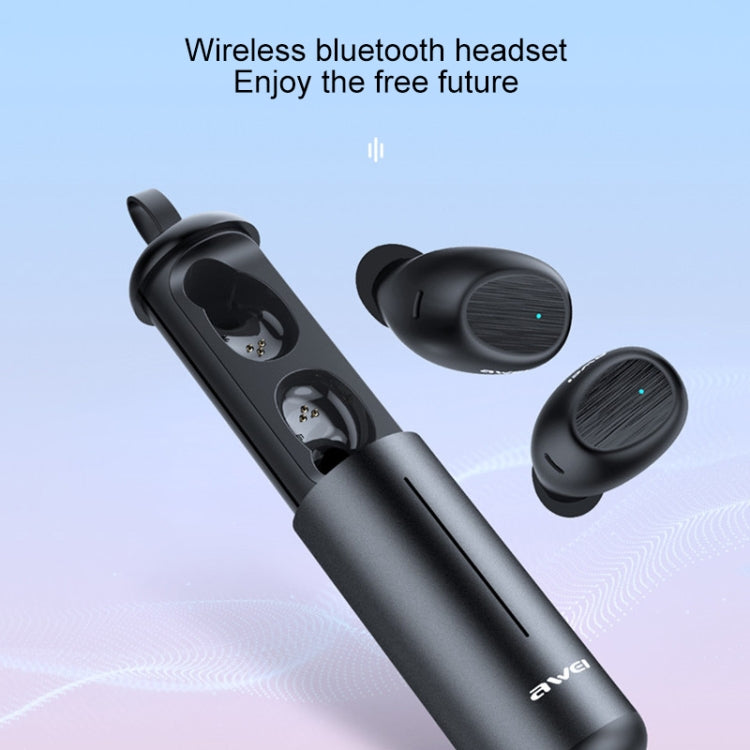awei T55 TWS หูฟังบลูทูธ V5.0 ไร้สายแท้สำหรับกีฬา พร้อมเคสชาร์จพกพา
