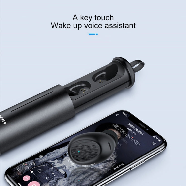 awei T55 TWS หูฟังบลูทูธ V5.0 ไร้สายแท้สำหรับกีฬา พร้อมเคสชาร์จพกพา