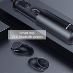 awei T55 TWS หูฟังบลูทูธ V5.0 ไร้สายแท้สำหรับกีฬา พร้อมเคสชาร์จพกพา