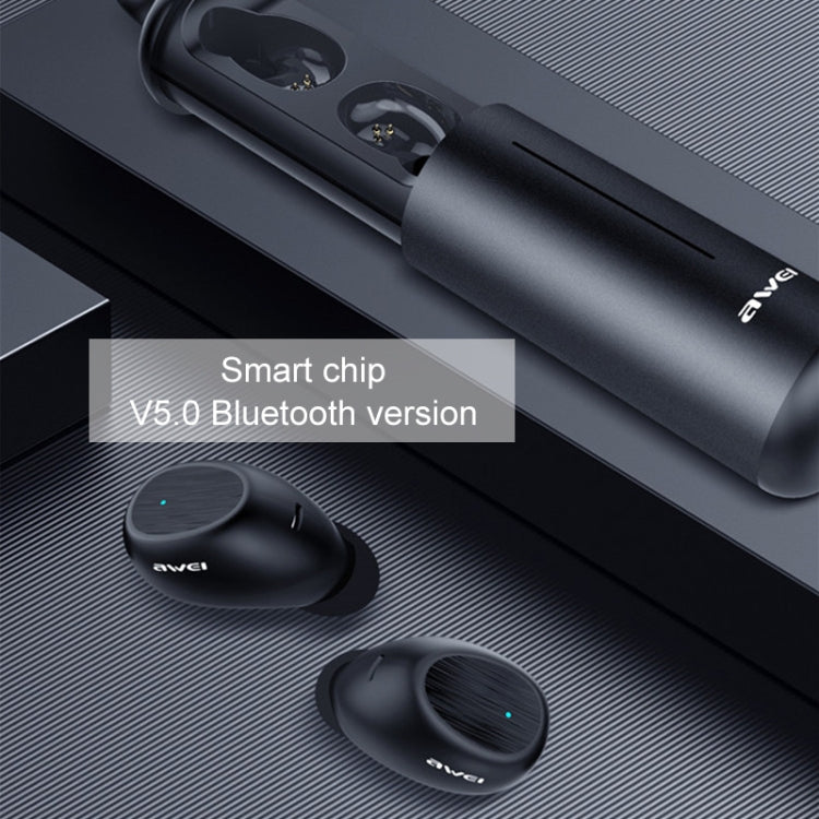 awei T55 TWS หูฟังบลูทูธ V5.0 ไร้สายแท้สำหรับกีฬา พร้อมเคสชาร์จพกพา
