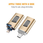 Richwell แฟลชไดรฟ์โลหะ 3 in 1 16G Type-C + 8 พิน + USB 3.0 แบบดัน-ดึง พร้อมฟังก์ชัน OTG