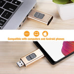 Richwell แฟลชไดรฟ์โลหะ 3 in 1 16G Type-C + 8 พิน + USB 3.0 แบบดัน-ดึง พร้อมฟังก์ชัน OTG