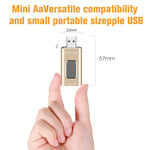 Richwell แฟลชไดรฟ์โลหะ 3 in 1 128G Type-C + 8 พิน + USB 3.0 แบบดัน-ดึง พร้อมฟังก์ชัน OTG