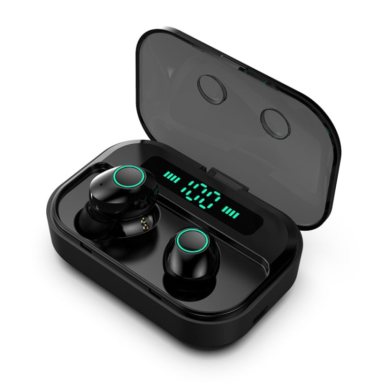 M7 TWS V5.0 หูฟังบลูทูธสเตอริโอไร้สายสองข้างพร้อมกล่องชาร์จและจอดิจิทัล