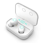 M7 TWS V5.0 หูฟังบลูทูธสเตอริโอไร้สายสองข้างพร้อมกล่องชาร์จและจอดิจิทัล