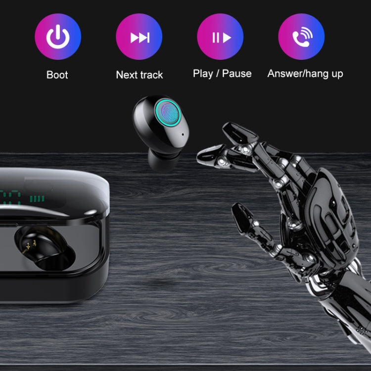M7 TWS V5.0 หูฟังบลูทูธสเตอริโอไร้สายสองข้างพร้อมกล่องชาร์จและจอดิจิทัล