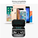 X7 TWS V5.0 หูฟังบลูทูธสเตอริโอไร้สายสองข้างพร้อมกล่องชาร์จและจอดิจิทัล
