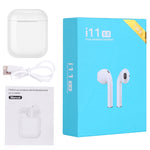 i11 TWS เวอร์ชันอัปเกรด หูฟังสเตอริโอไร้สายบลูทูธ V5.0 ควบคุมด้วยการสัมผัส พร้อมกล่องชาร์จแม่เหล็ก รองรับ iOS & Android, i11