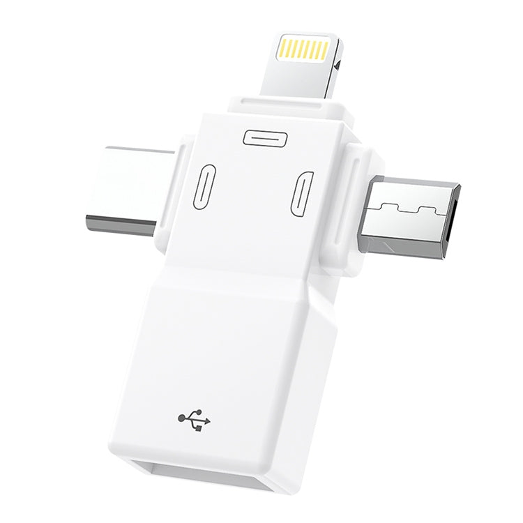 อะแดปเตอร์ OTG USB 2.0 เป็น 8 พิน + USB-C / Type-C + Micro USB