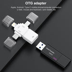 อะแดปเตอร์ OTG USB 2.0 เป็น 8 พิน + USB-C / Type-C + Micro USB