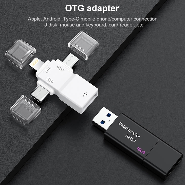 อะแดปเตอร์ OTG USB 2.0 เป็น 8 พิน + USB-C / Type-C + Micro USB