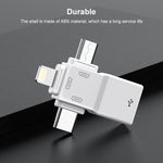 อะแดปเตอร์ OTG USB 2.0 เป็น 8 พิน + USB-C / Type-C + Micro USB
