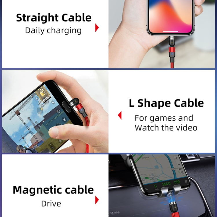 สายชาร์จแม่เหล็กถักไนลอน USB เป็น 8 Pin ความยาว 1 เมตร 2A Output หมุนได้