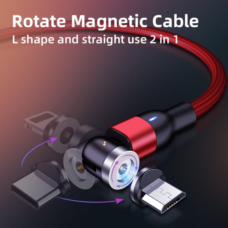 สายชาร์จแม่เหล็กถักไนลอน USB เป็น 8 Pin ความยาว 1 เมตร 2A Output หมุนได้