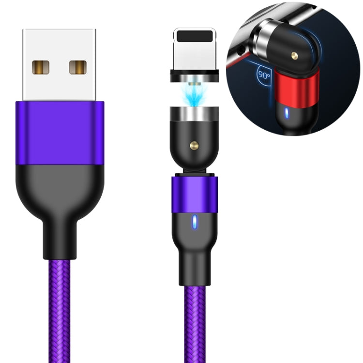 สายชาร์จแม่เหล็กถักไนลอน USB เป็น 8 Pin ความยาว 1 เมตร 2A Output หมุนได้
