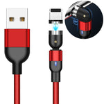 สายชาร์จแม่เหล็กถักไนลอน USB เป็น 8 Pin ความยาว 1 เมตร 2A Output หมุนได้
