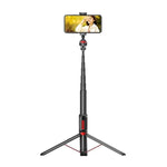 Aluminum Alloy Mobile Phone Bluetooth Selfie Stick Live Floor Tripod Bracket, Height: 1.5m, Height: 1.5m