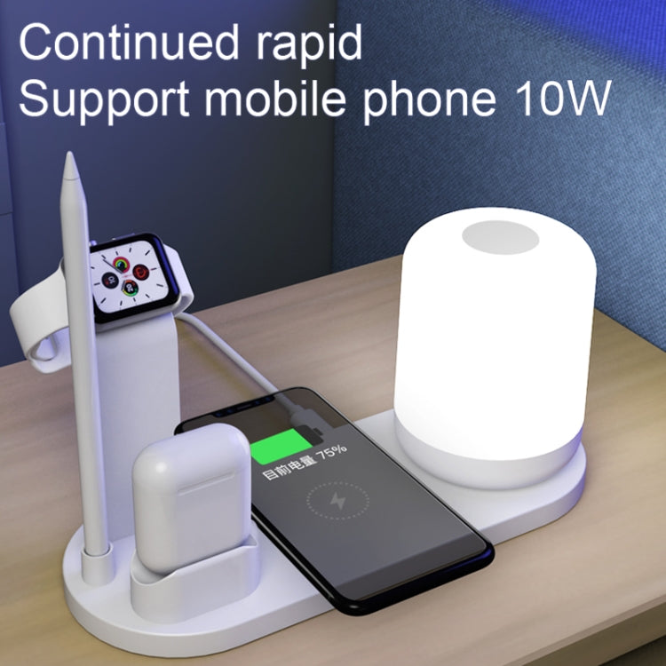 WS6 โคมไฟตั้งโต๊ะมัลติฟังก์ชัน 10W พร้อมพอร์ต USB 2 ช่อง + USB-C / Type-C และที่ชาร์จไร้สาย Qi